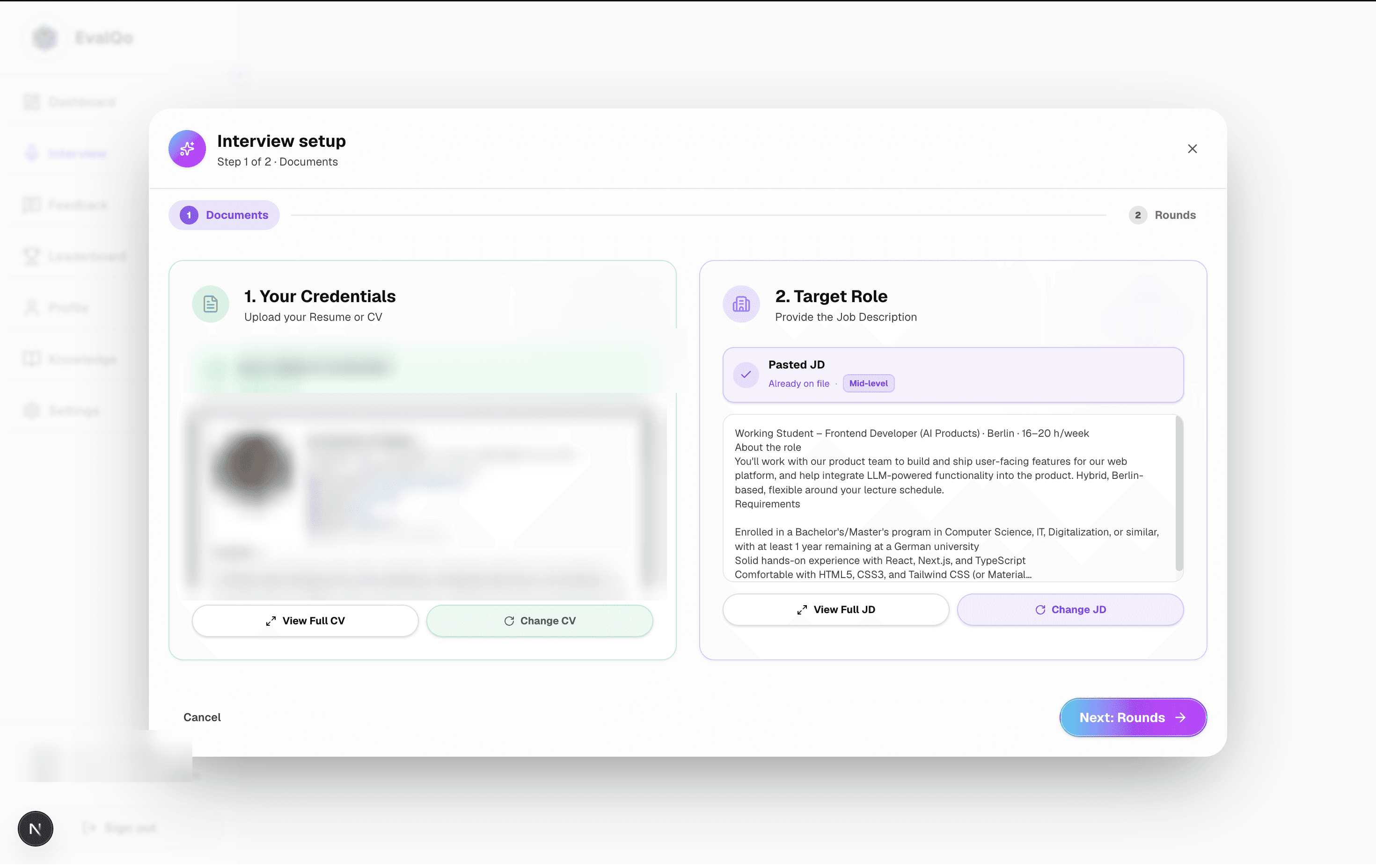 EvalQo product tour — Setup · Documents